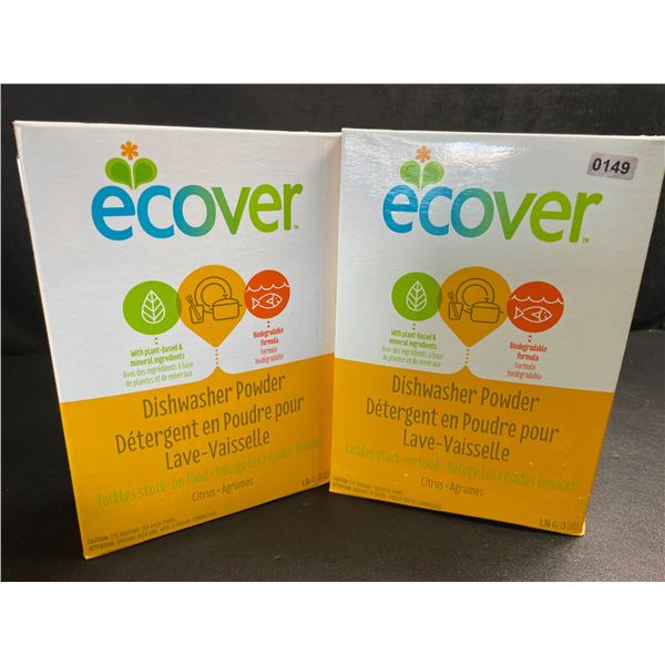 2 Boxes of Ecover Natural Plant-Based Dishwasher Detergent/Powder - Citrus - 1.36kg - New Sealed