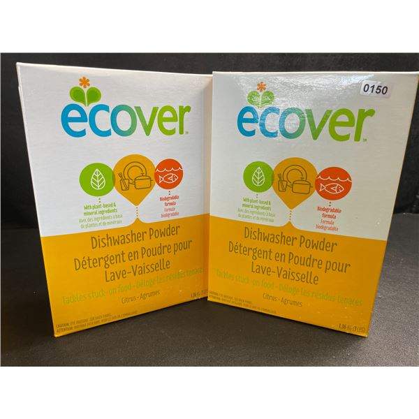 2 Boxes of Ecover Natural Plant-Based Dishwasher Detergent/Powder - Citrus - 1.36kg - New Sealed