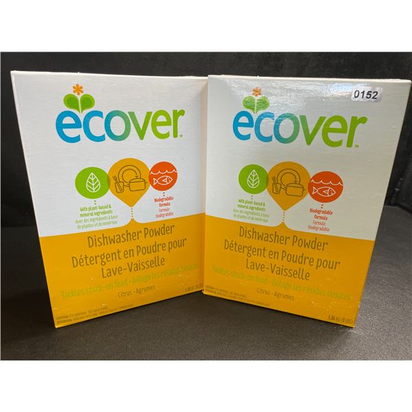 2 Boxes of Ecover Natural Plant-Based Dishwasher Detergent/Powder - Citrus - 1.36kg - New Sealed