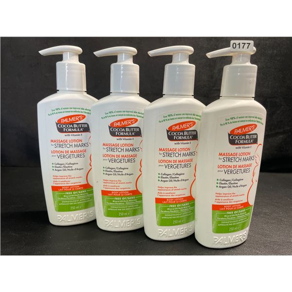 4 Palmer's Cocoa Butter Massage Lotions for Stretch Marks (250ml Each) - Brand New