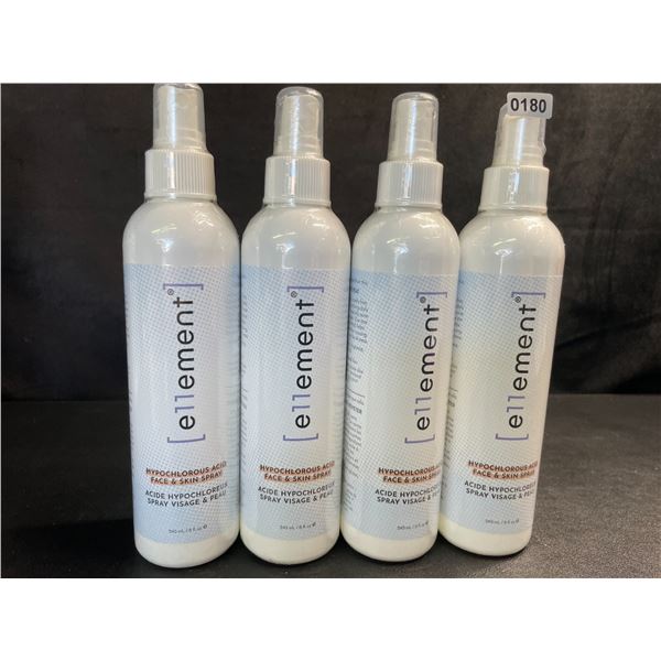 4 Bottles of e11ement Hypochlorous Acid Face & Skincare Sprays - 240ml Each - New Sealed