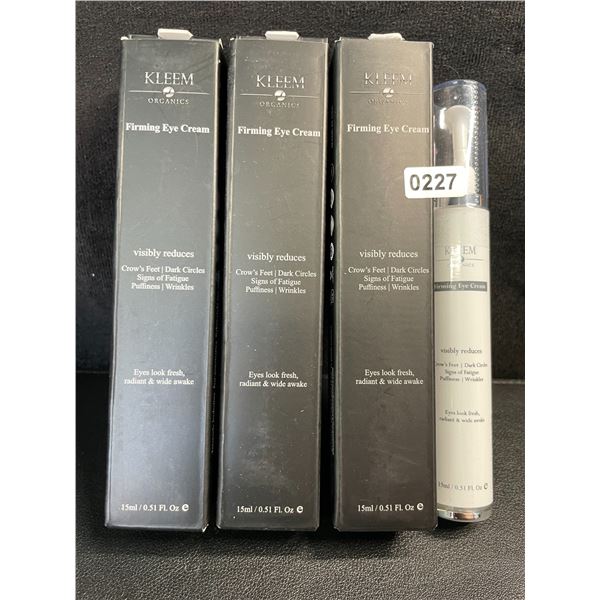 3 Boxes of Kleem Organics Firming Eye Creams (15ml) Reduces Puffiness/Dark Spots/Wrinkles - New