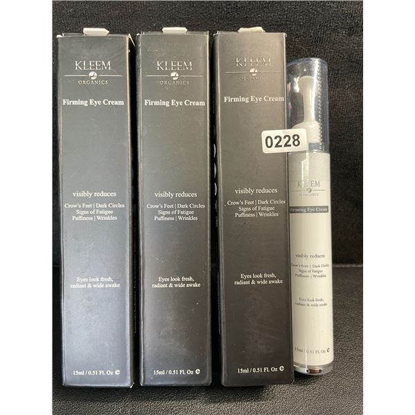 3 Boxes of Kleem Organics Firming Eye Creams (15ml) Reduces Puffiness/Dark Spots/Wrinkles - New