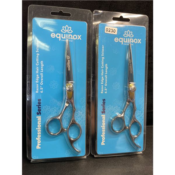 2 Equinox Professional Series Razor Edge Hair Cutting Scissors (6.5" Overall Length) - New