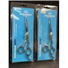 Image 1 : 2 Equinox Professional Series Razor Edge Hair Cutting Scissors (6.5" Overall Length) - New