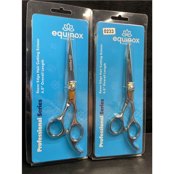 2 Equinox Professional Series Razor Edge Hair Cutting Scissors (6.5" Overall Length) - New