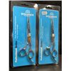 Image 1 : 2 Equinox Professional Series Razor Edge Hair Cutting Scissors (6.5" Overall Length) - New