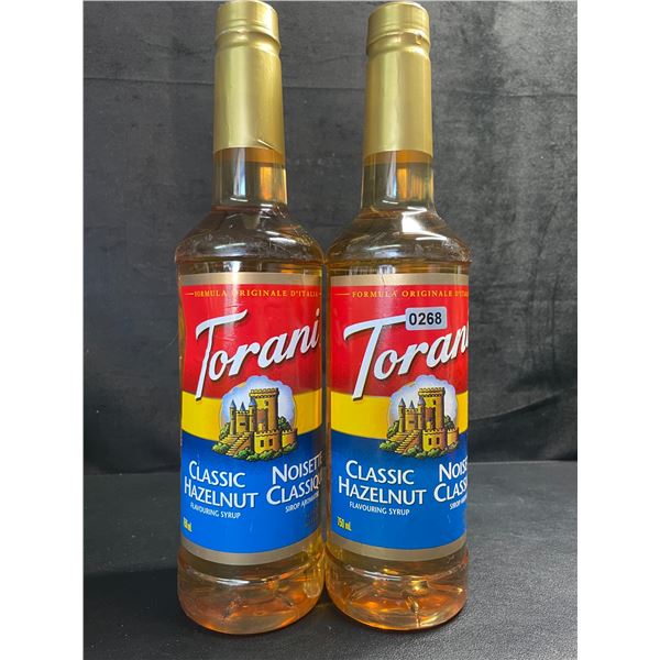 2 Torani Classic Hazelnut Naturally Flavored Syrups; 750ml Each - BB: FEB 01/2027 - New