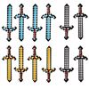 Image 1 : 12-Pack of Inflatable Minecraft Pixel Swords - 25" Size - Brand New