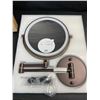 Image 3 : 1 Rechargeable 8" LED Lighted Wall Mounted Makeup Mirror; Dual Sided w/ 1X/10X Magnification - NEW