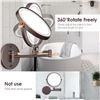 Image 5 : 1 Rechargeable 8" LED Lighted Wall Mounted Makeup Mirror; Dual Sided w/ 1X/10X Magnification - NEW