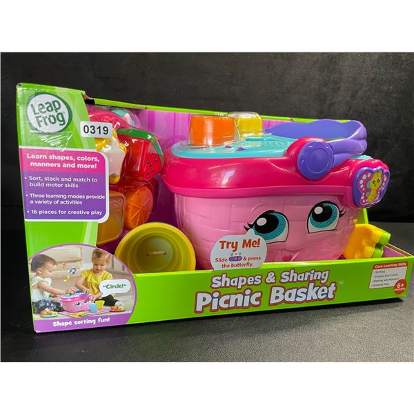 1 Leap Frog Shapes & Sharing Picnic Basket Toy Play Set - For Ages 6+ Months - Brand New
