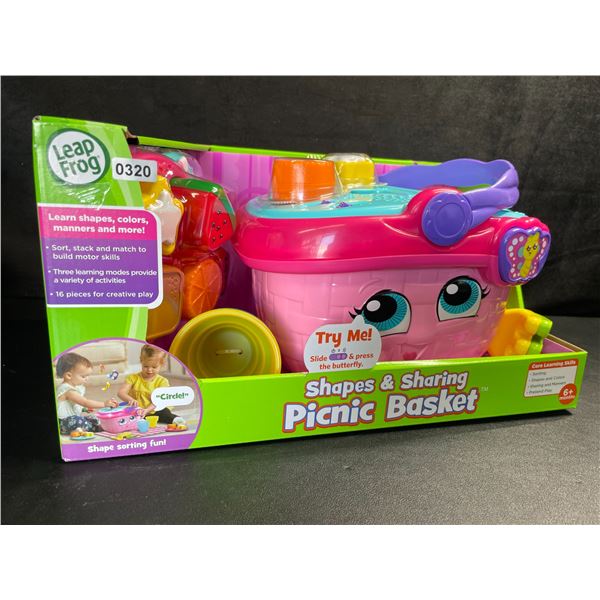 1 Leap Frog Shapes & Sharing Picnic Basket Toy Play Set - For Ages 6+ Months - Brand New