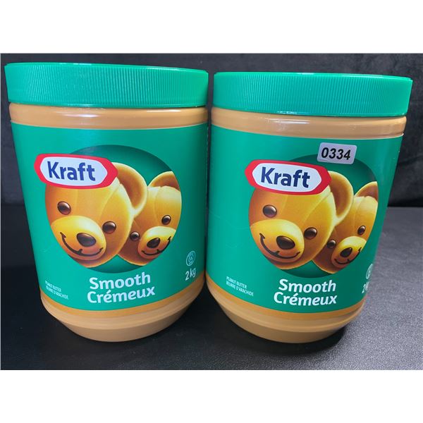 2 Kraft Smooth Peanut Butter - Large 2KG Jars - BB: AU 28/2025 - New Sealed