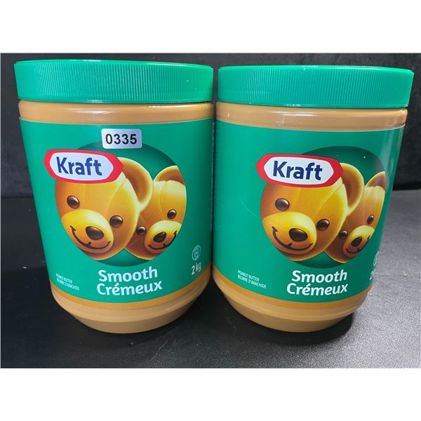 2 Kraft Smooth Peanut Butter - Large 2KG Jars - BB: AU 28/2025 - New Sealed