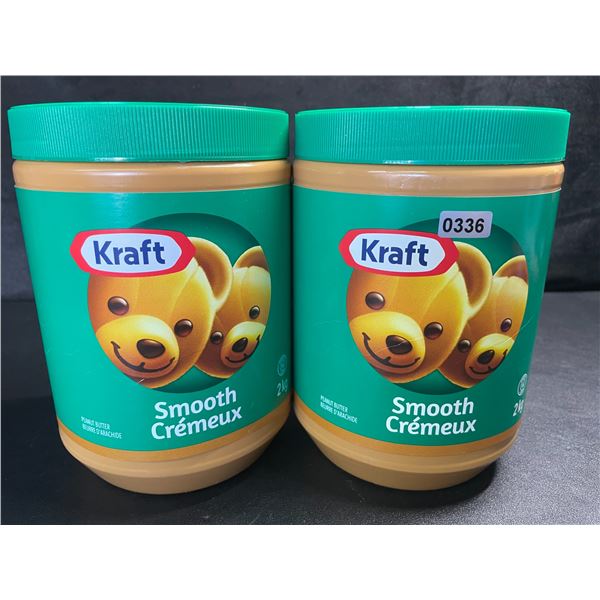 2 Kraft Smooth Peanut Butter - Large 2KG Jars - BB: AU 28/2025 - New Sealed