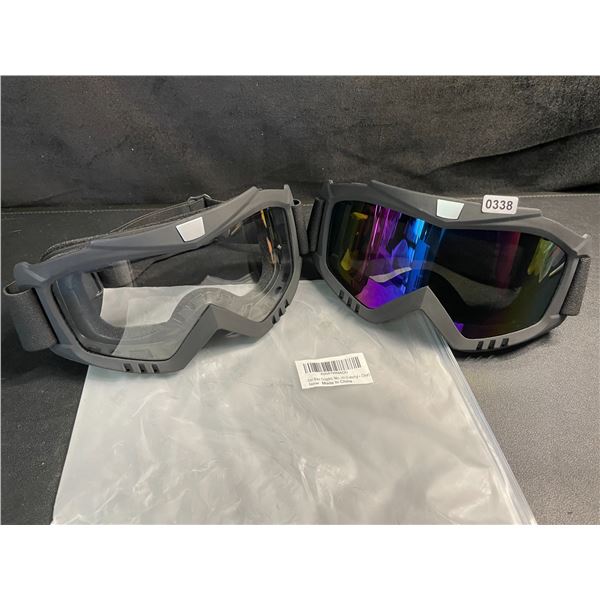 2-Pack of Adult Dirtbike/Motorcycle Goggles/ATV/Off-Roading Sport Goggles - New