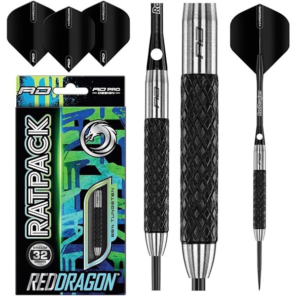 1 Set of Red Dragon Ratpack 32g 85% Tungsten Steel Darts - Brand New