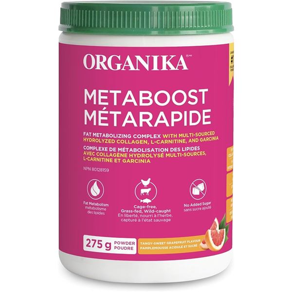 1 Tub of Organika Metaboost Powder (275g) Tangy-Sweet Grapefruit Flavour - New