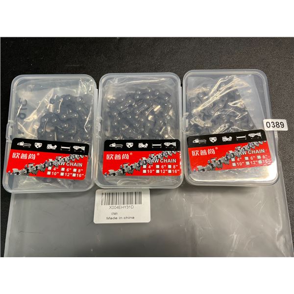 3-Pack of Replacement 10inch Chainsaw Chains - Brand New