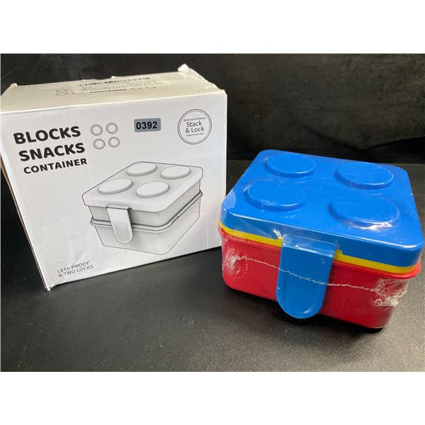 1 Bento Lunch Box/Stackable Lunch Box Set- Lego-Block Style Design - Brand New