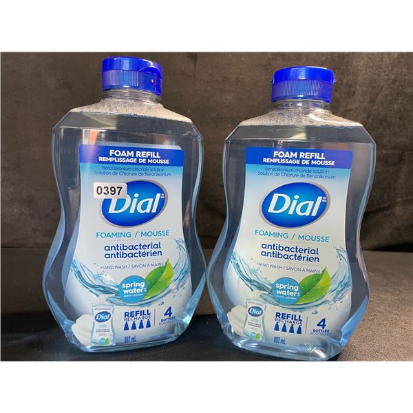 2 Dial Antibacterial Foaming Hand Soap Refills; Spring Water Scent (887ml Each) - New