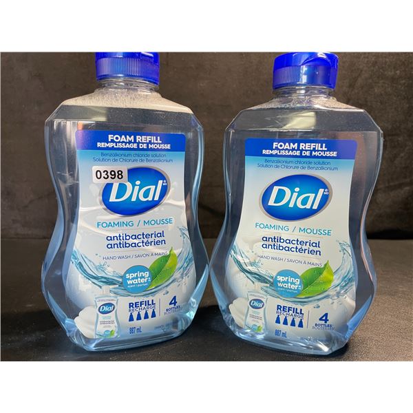 2 Dial Antibacterial Foaming Hand Soap Refills; Spring Water Scent (887ml Each) - New