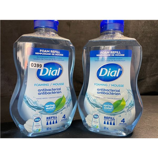 2 Dial Antibacterial Foaming Hand Soap Refills; Spring Water Scent (887ml Each) - New