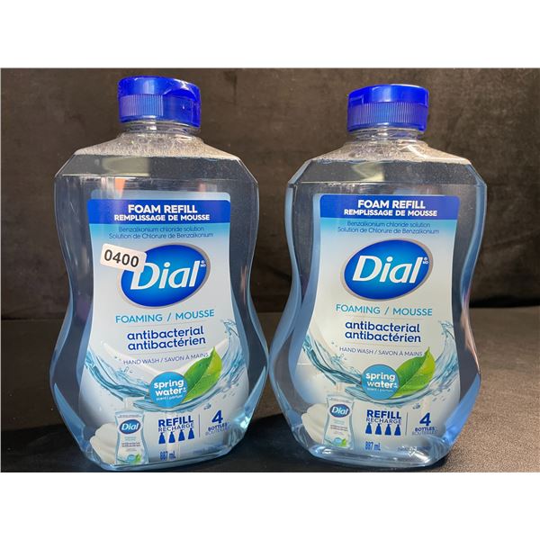 2 Dial Antibacterial Foaming Hand Soap Refills; Spring Water Scent (887ml Each) - New