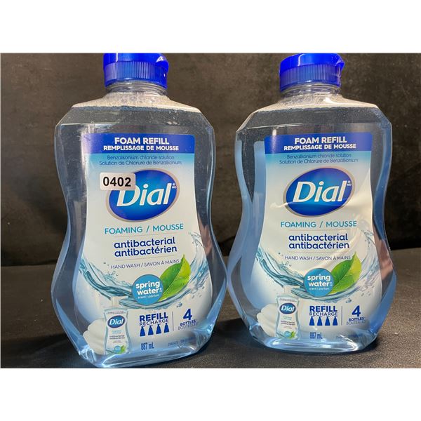 2 Dial Antibacterial Foaming Hand Soap Refills; Spring Water Scent (887ml Each) - New