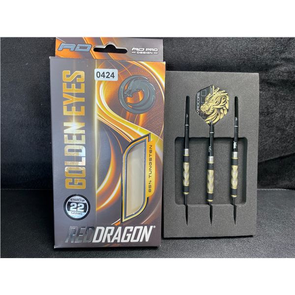 1 Pack of Red Dragon 22g Golden Eyes 85% Tungsten Darts - Brand New