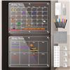 Image 1 : 1 Danoni Acrylic Monthly & Weekly Calendar Board Set For Fridge/Wall - Large 16" x 12" Size - New