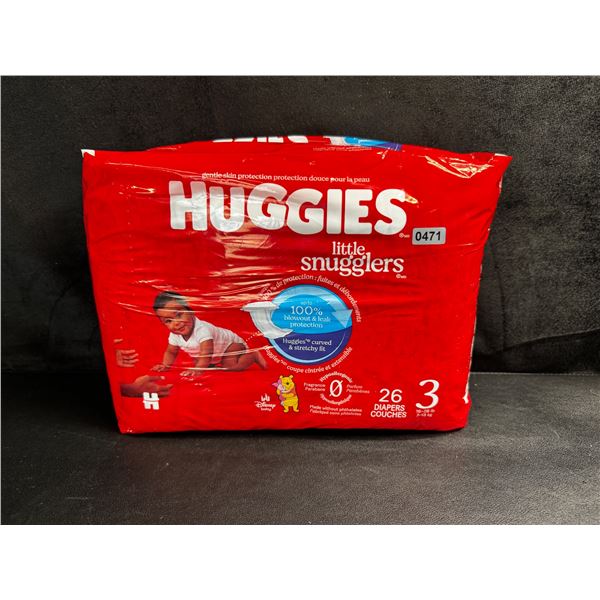 1 26ct Pack of Huggies Little Snugglers Diapers Size 3 - New