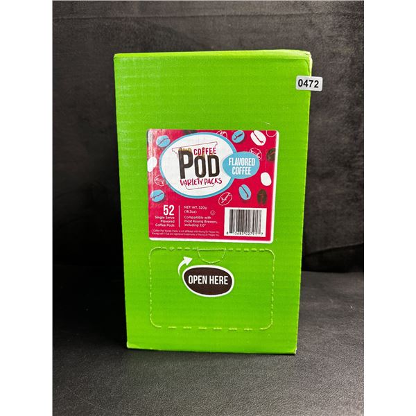 1 Box of 52 Coffee Pods Variety Pack - Flavoured Coffee (52 Single Serve Keurig K-Cups) - New