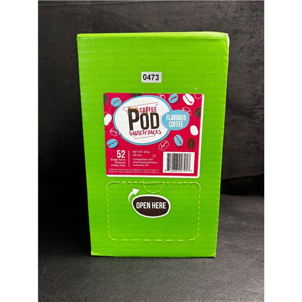 1 Box of 52 Coffee Pods Variety Pack - Flavoured Coffee (52 Single Serve Keurig K-Cups) - New