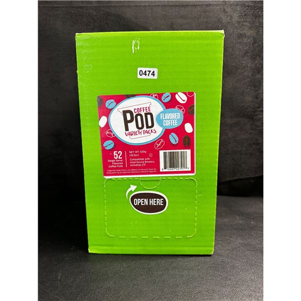 1 Box of 52 Coffee Pods Variety Pack - Flavoured Coffee (52 Single Serve Keurig K-Cups) - New
