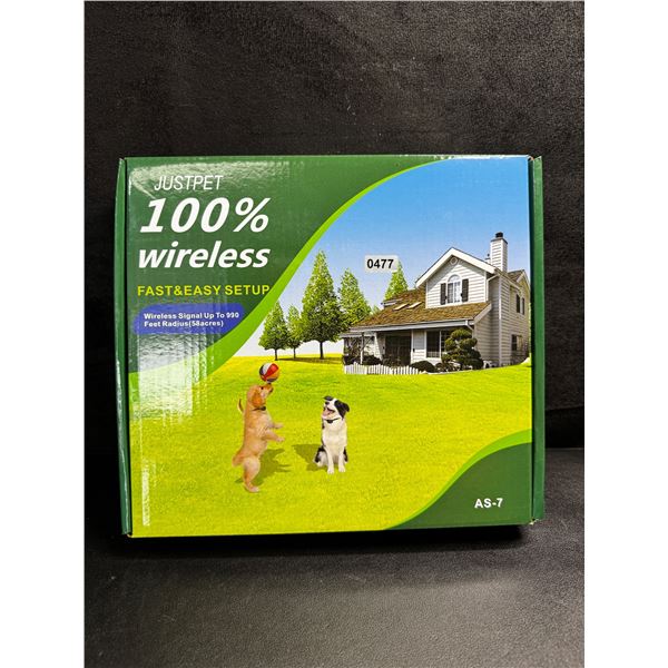 1 JustPet 100% Wireless Dog/Pet Fence System with Collar and Contacts - New
