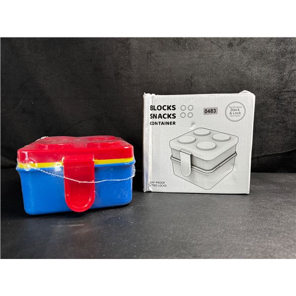 1 Bento Box Block Snacks Container with Waterproof Double Lock - New