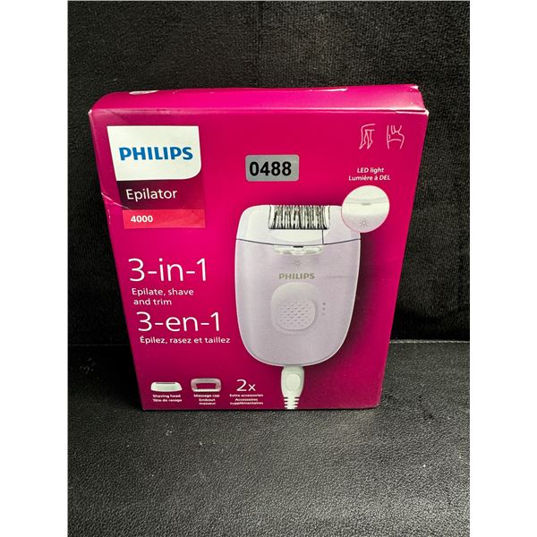 1 Phillips 3-in-1 Epilator, Shaver and Trimmer with LED Light-  New