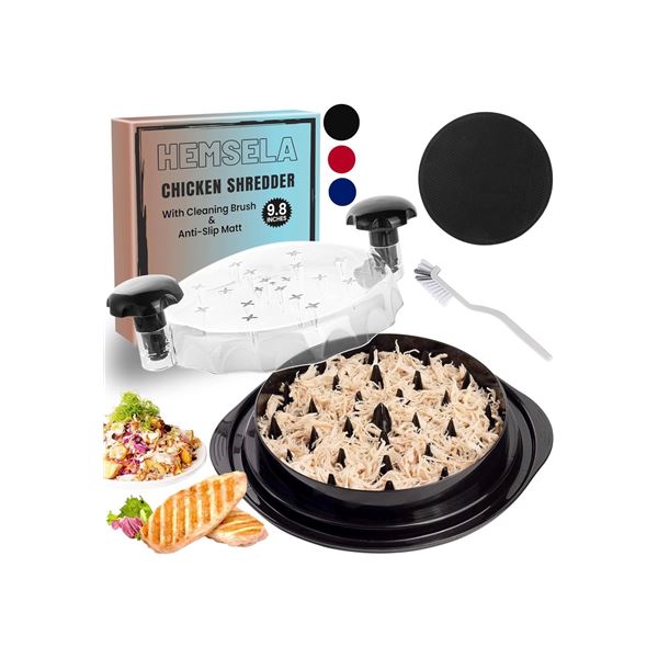 1 Hemsela Easy Chicken Shredder with Anti Slip Mat and Cleaning Brush - New