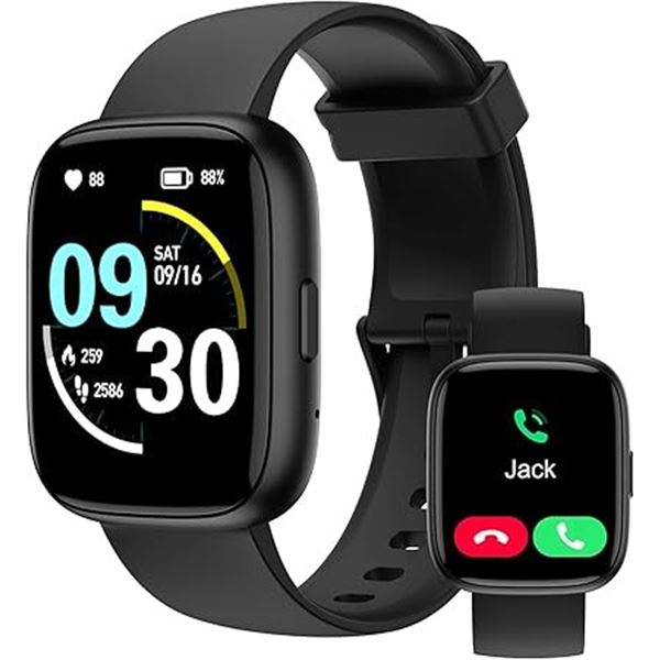 1 Smart Watch/Activity Tracker w/ 1.83" HD Screen, Heart Rate/Sleep Monitor, Alexa, BT Calls - New