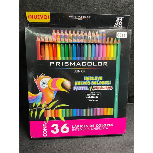 Prismacolor 36-Count Colored Pencils; Assorted Colors (Pastel/Metallics Included) Junior 4.0mm - New