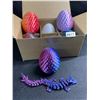 Image 2 : 6-Pack of 3D Printed Dragon Eggs with Dragon Inside - Assorted Colours - Brand New