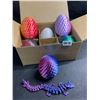 Image 2 : 6-Pack of 3D Printed Dragon Eggs with Dragon Inside - Assorted Colours - Brand New