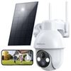 Image 1 : 1 Solar Powered 2K Wireless Home Security Camera for Outdoors; PTZ, Night Vision, App - New Sealed