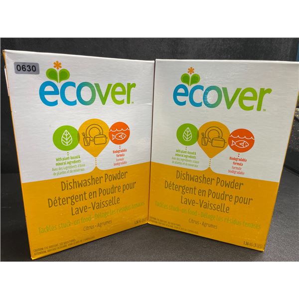 2 Boxes of Ecover Natural Plant-Based Dishwasher Detergent/Powder - Citrus - 1.36kg - New Sealed