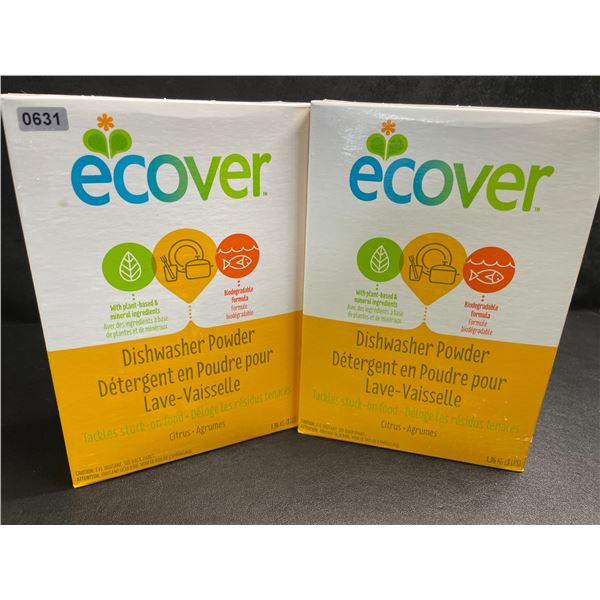2 Boxes of Ecover Natural Plant-Based Dishwasher Detergent/Powder - Citrus - 1.36kg - New Sealed