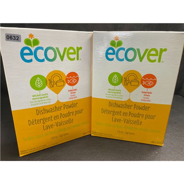 2 Boxes of Ecover Natural Plant-Based Dishwasher Detergent/Powder - Citrus - 1.36kg - New Sealed