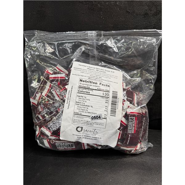 1 2LB Bag of Hersheys Special Dark Zero Sugar Chocolates - New