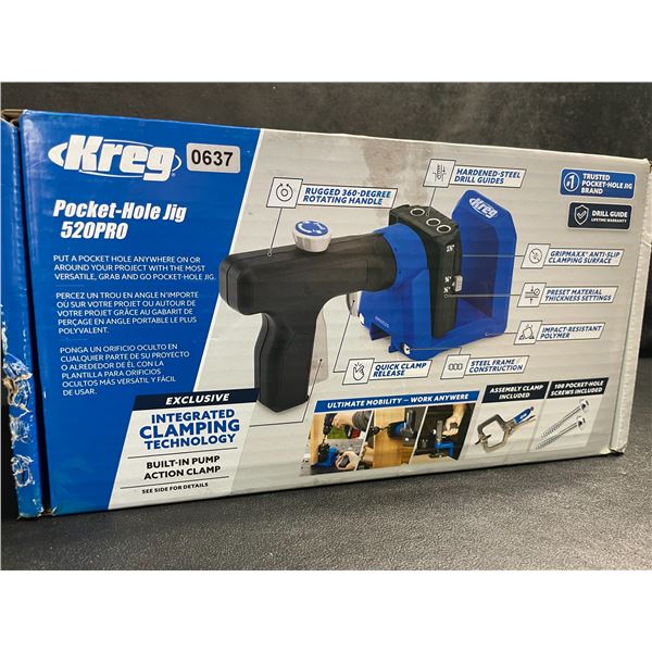 1 Kreg Pocket-Hole Jig 520PRO - Durable/Versatile Grab and Go Pocket-Hole Jig - BRAND NEW!